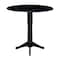 International Concepts Round 42 in Round Dual Drop Leaf Pedestal Table, 42.3 inH, Black, 42 W, 42 L, 42.3 in H, Wood K46-42DPT-27B-6B-2 - alternate 4